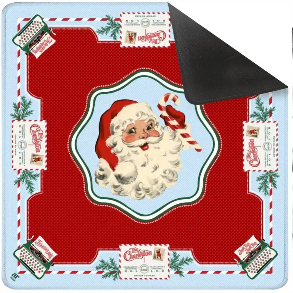 NEW ANDERS RUFF DESIGN CO women's santa's mahjong mail mat in red